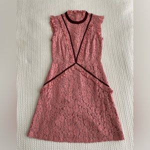 Lulu’s Renaissance Court Lace Dress in Blush Pink